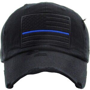 Thin Blue Line American Flag Baseball Cap